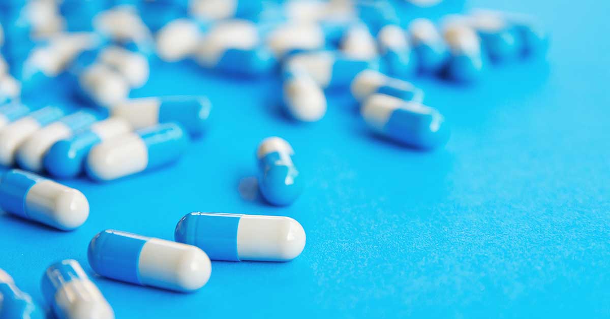 Filmtabletten, die speziell Fluoxetin repräsentieren