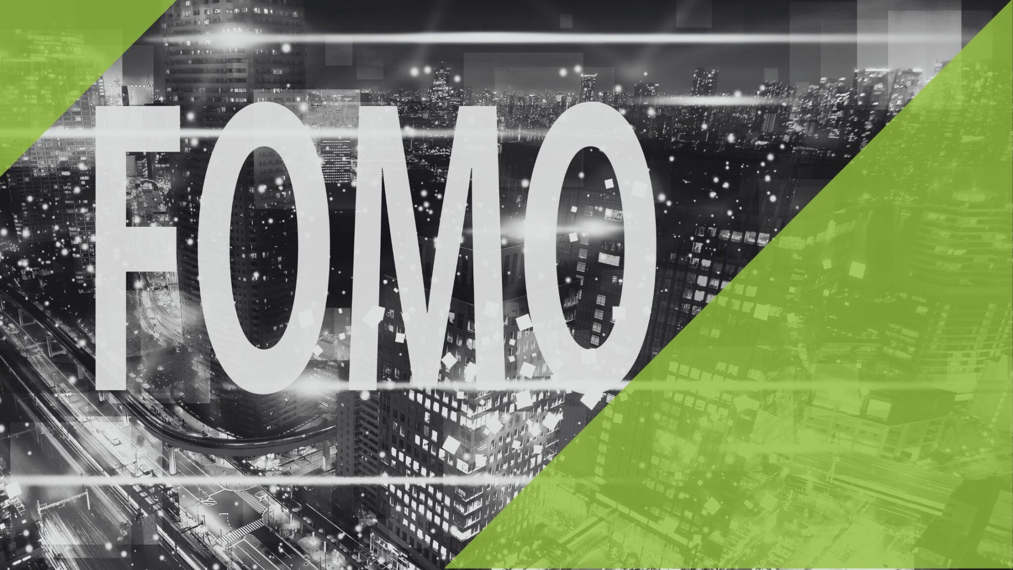 Das Wort FOMO, großgeschrieben