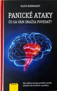 Slowakisches Fachbuch ueber die Bernhardt-Methode gegen Angststoerungen und Panikattacken. Schwarzes Hardcover mit der grafischen Darstellung eines Gehirns.