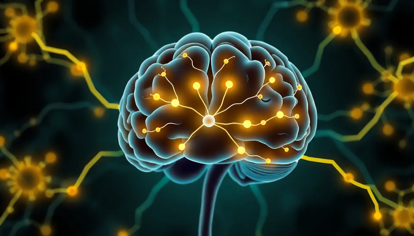 In einem stilisierten Gehirn sind leuchtende Pfade sichtbar. Es symbolisiert die positive Kraft der Neuroplastizität im therapeutischen Einsatz.