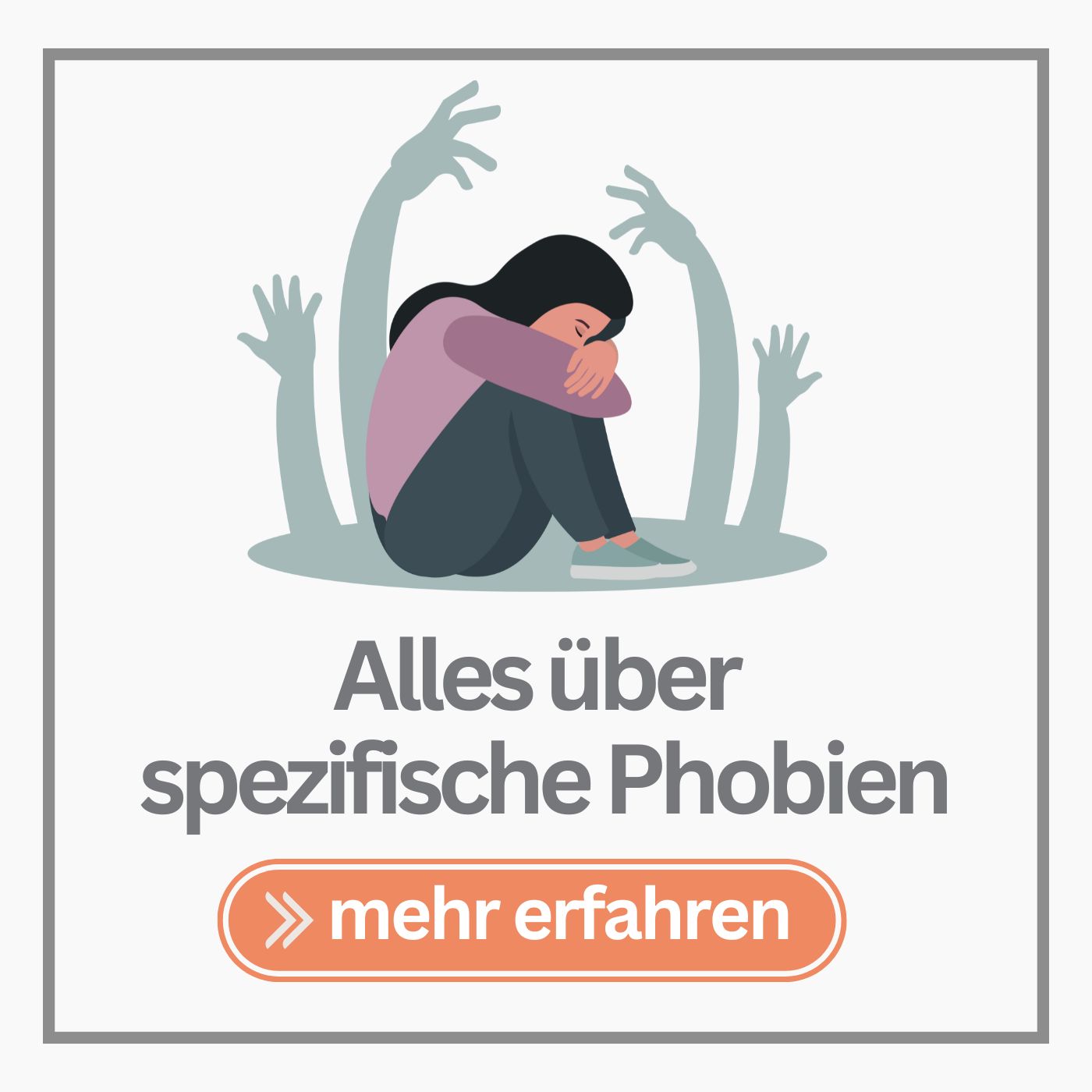 Grafische Darstellung einer Frau die unter spezifischen Phobien leidet