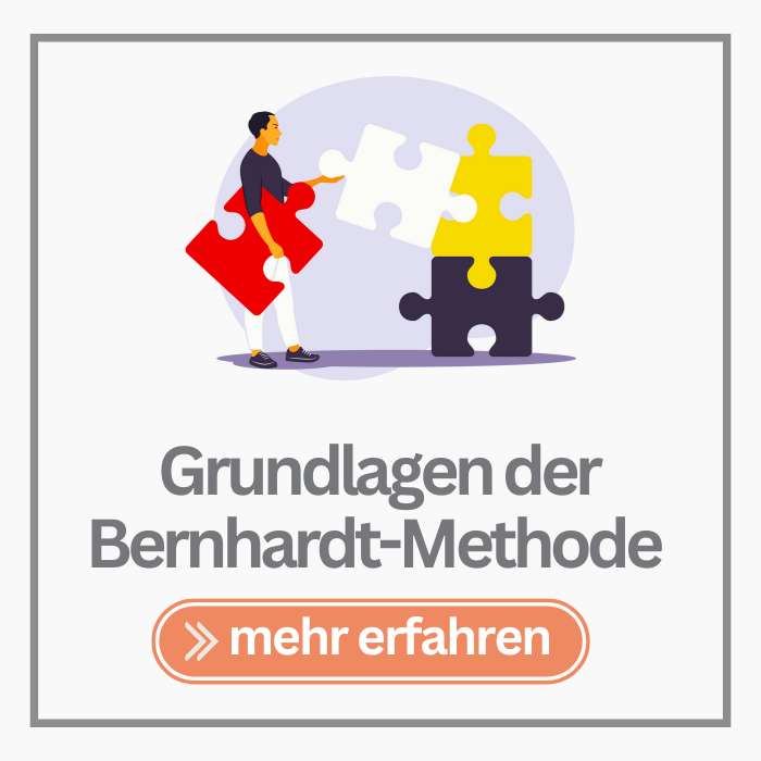 Grafik mit Puzzleteilen und dem Text - Bernhardt -Methode Grundlagen